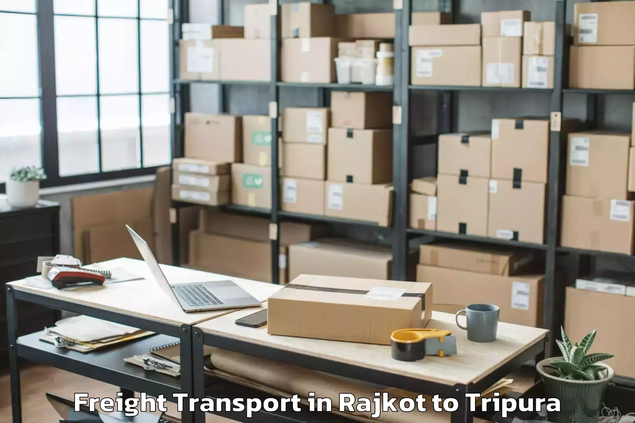 Discover Rajkot to Santirbazar Freight Transport